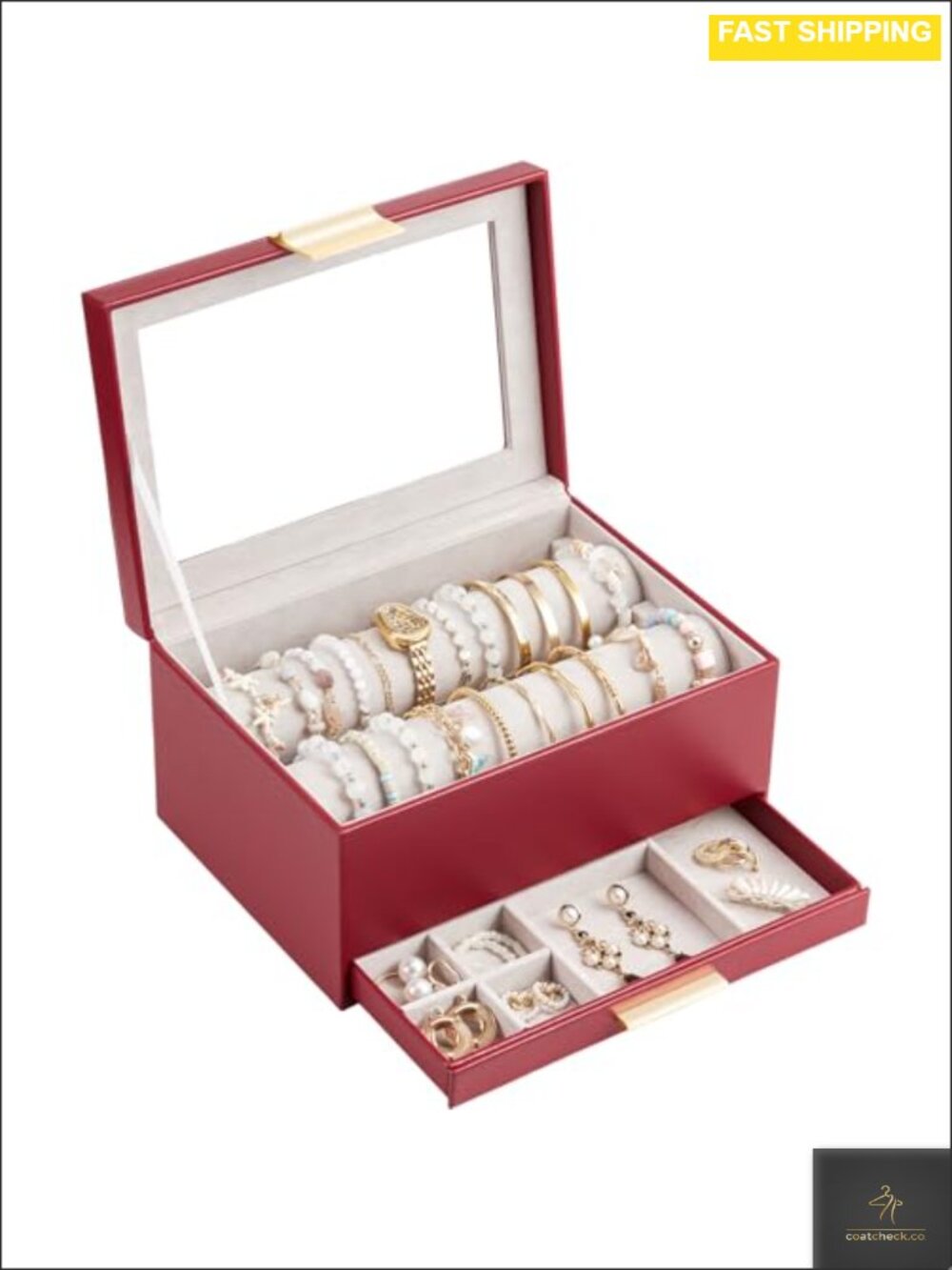 Bracelet Holder Organizer Jewelry Box with Clear Lid for Watches